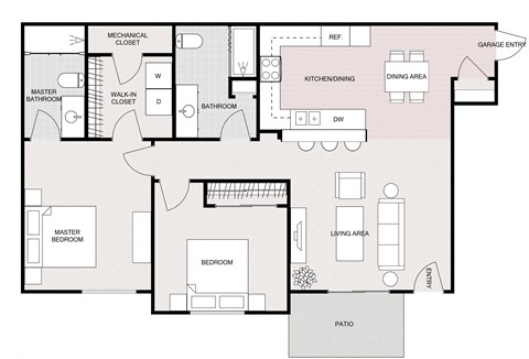 2 Bedroom 2 Bathroom Lower Level Apartment
